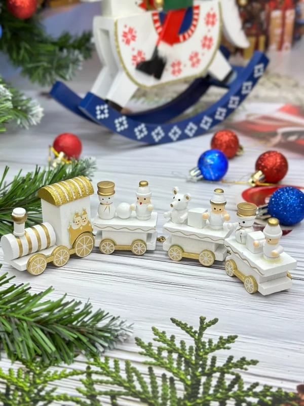 Новогодний паровозик 3 вагонч.20*5см