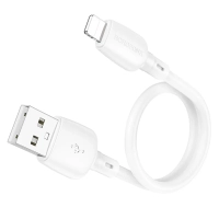 Короткий кабель USB - Lightning BOROFONE BX93 / 25см, 2.4A, 12W / белый