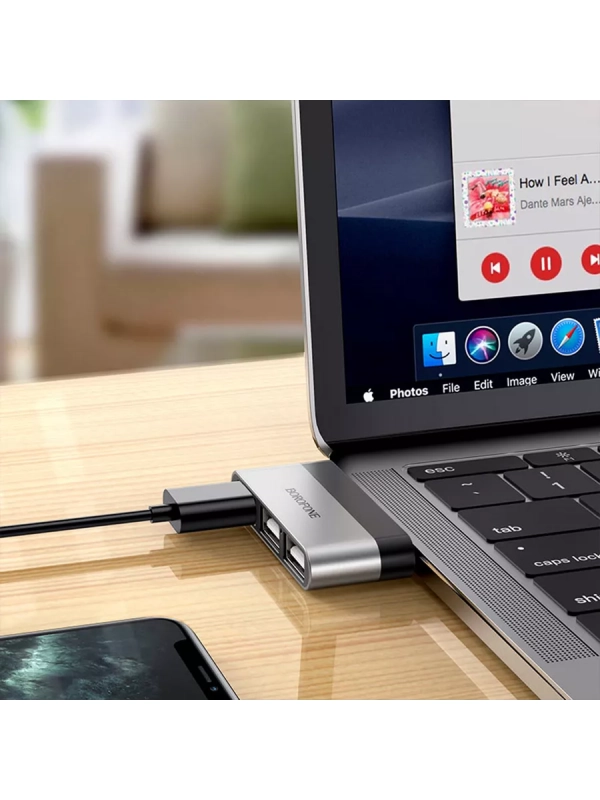 Адаптер DH1 Type-C на USB 3,0, 2 USB 2.0