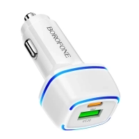АЗУ USB Borofone BZ14A (3A/QC3.0/порт USB-C PD) белый