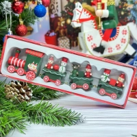 Новогодний паровозик 3 вагонч.20*5см