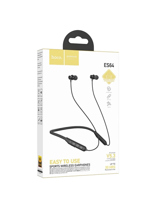 Спортивные вакуумные беспроводные наушники с микрофоном Es64