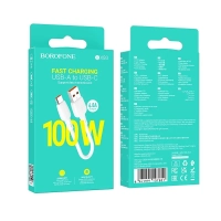 Короткий кабель USB - Type-C BOROFONE BX93 / 25см, 6A, 100W / белый