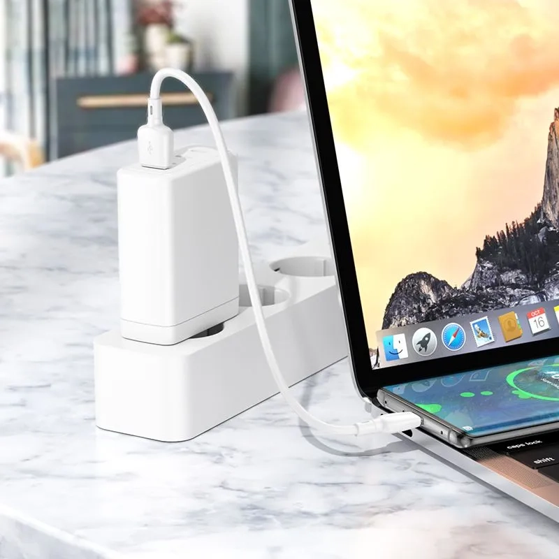 Короткий кабель USB - Type-C BOROFONE BX93 / 25см, 6A, 100W / белый