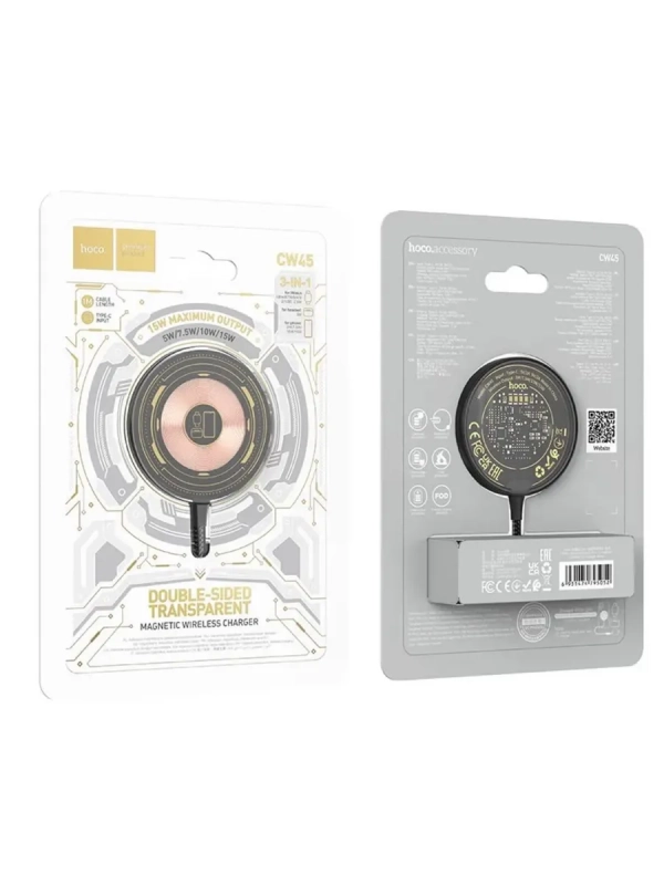 Зарядное устройство Hoco CW45, беспроводное, 3 в 1, магнитное