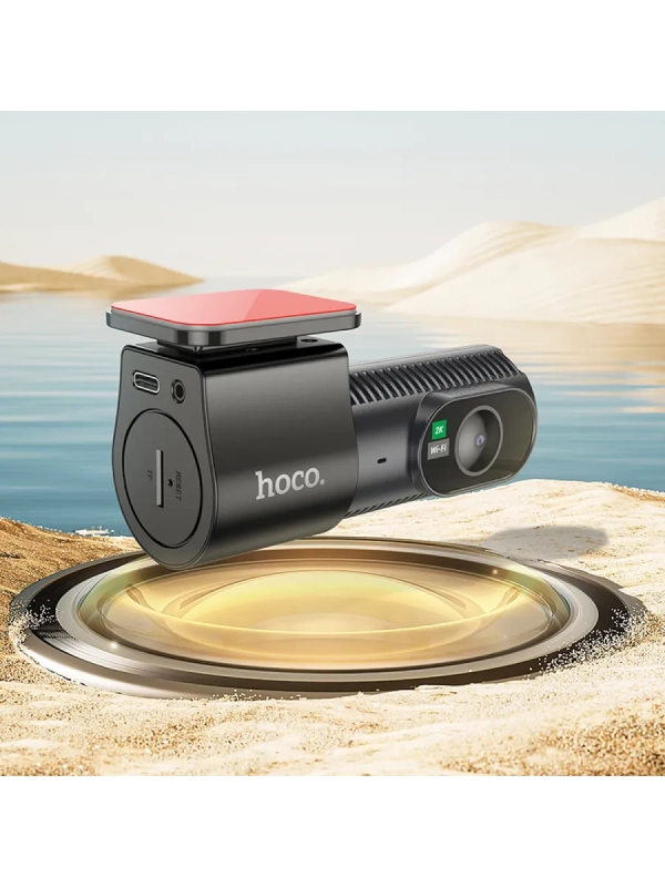Видеорегистратор автомобильный Hoco DV7 Driving черный, 2K, Wi-Fi, Global
