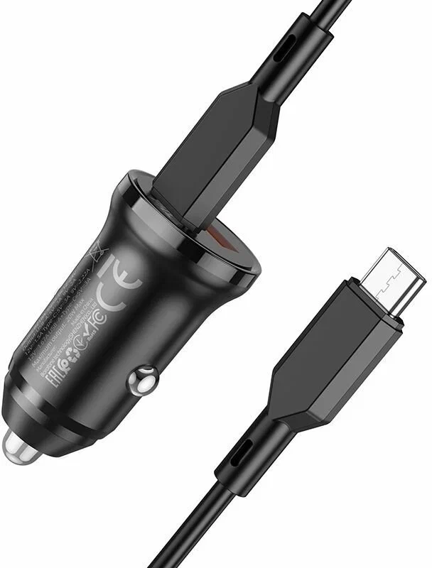 Зарядка в авто (USB+Type-C) + кабель Type-C to Type-C 1 м