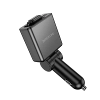Зарядное устройство в авто с выдвижным кабелем Type-C BZ33
