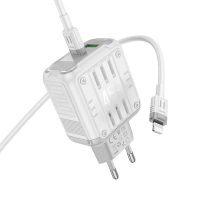 Сетевое зарядное устройство, 1 USB 3.0 QC+1 PD 45W (C136A)