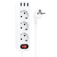 Сетевой фильтр Hoco NS2 White 3 гнезда плюс 3USB