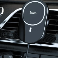Автодержатель CA90 с беспроводной зарядкой HOCO черный