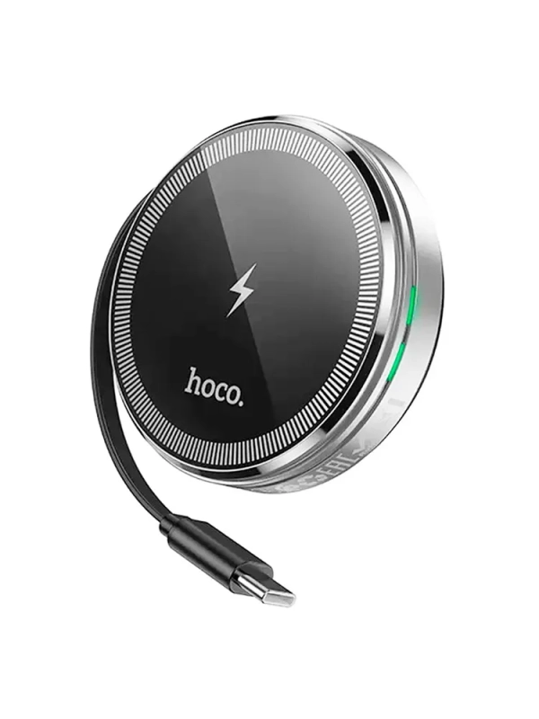 Беспроводное зарядное устройство Hoco CQ18 MagSafe для iPhone и iWatch, серебристое