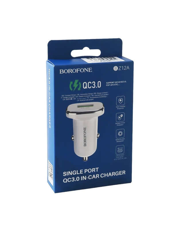 Автомобильное зарядное устройство BOROFONE USB 3.0 3A BZ12A