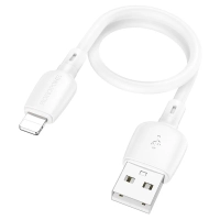 Короткий кабель USB - Lightning BOROFONE BX93 / 25см, 2.4A, 12W / белый