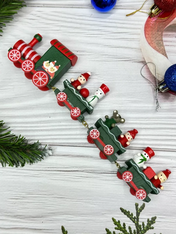 Новогодний паровозик 3 вагонч.20*5см