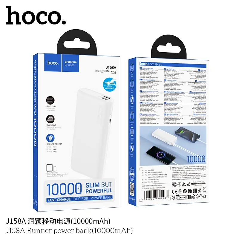 Внешний портативный аккумулятор J158A 10000 mAh