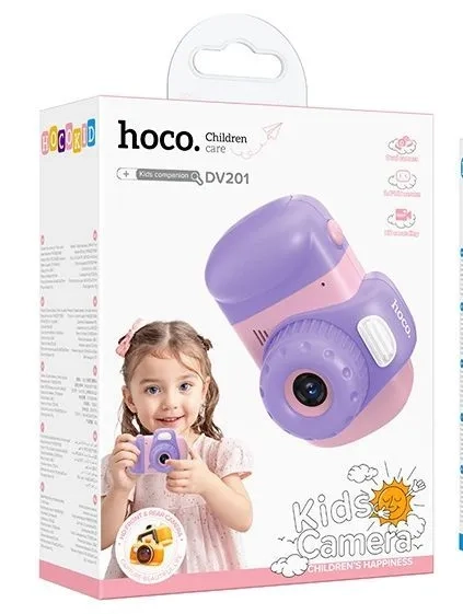 Детский фотоаппарат-камера Hoco DV201, розовый