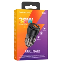 Адаптер автомобильный Borofone BZ20 Smart 38W PD+QC3.0