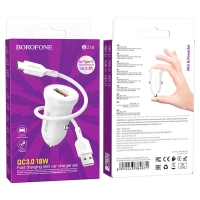 Автомобильная быстрая зарядка для телефона с кабелем Type-C