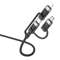 Кабель BU51 Type-C/USB-Type-C/Lightning/MicroUSB, 2м, черный