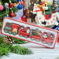 Новогодний паровозик 3 вагонч.20*5см