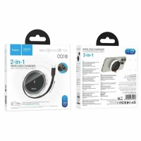 Беспроводное зарядное устройство Hoco CQ18 MagSafe для iPhone и iWatch, серебристое