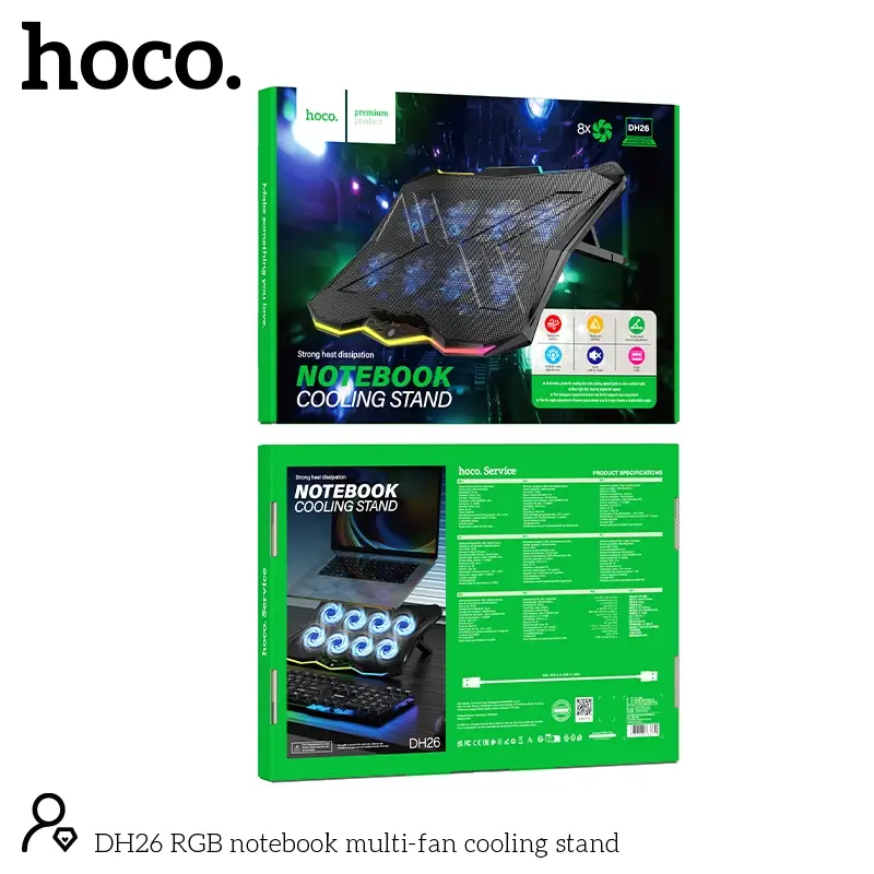 Подставка для ноутбука с охлаждением и подсветкой DH26