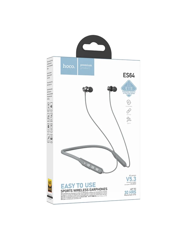 Спортивные вакуумные беспроводные наушники с микрофоном Es64