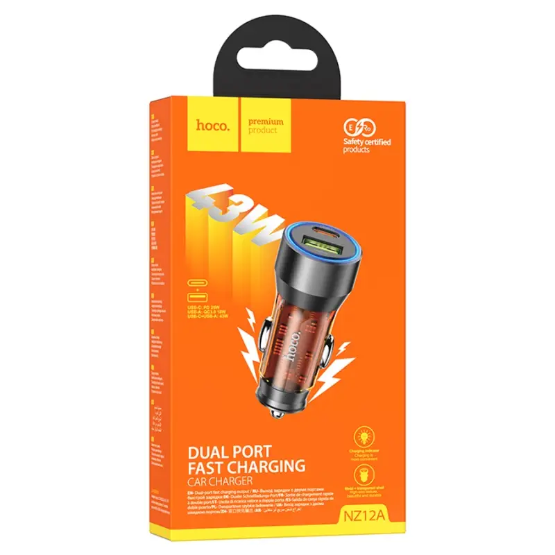 Автомобильное зарядное устройство Hoco NZ12A PD43W черный