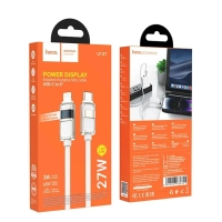 Кабель HOCO U137 120см, 27Вт, белый, LED