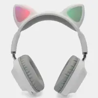 Наушники беспроводные полноразмерные светящиеся с ушками Hoco ESD13, белые