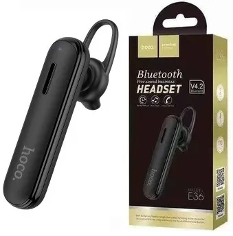 Гарнитура bluetooth E36 hoco черная