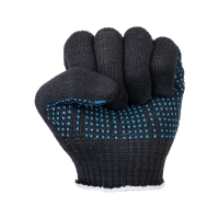 Перчатки х/б с ПВХ, 48гр, 10 класс, точка, черные