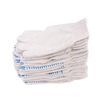 Перчатки х/б с ПВХ, 55гр, 10 класс, волна, белые