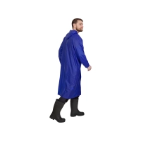 Плащ-дождевик №4 влагозащитный из ПВХ синий, с капюшоном, для мужчин и женщин (XL)