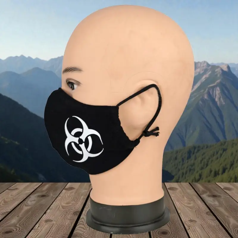 Маска многоразовая двухслойная лого диски (ткань,100% х/б)