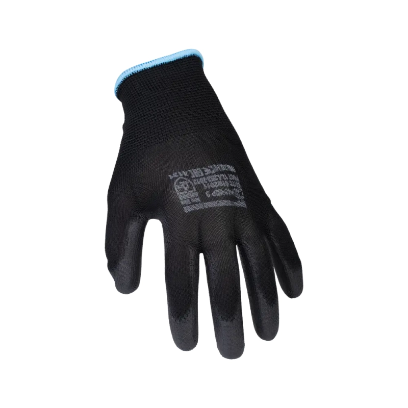 Перчатки нейлоновые с полиуретаном арт. 2101 (р.7 S) черные