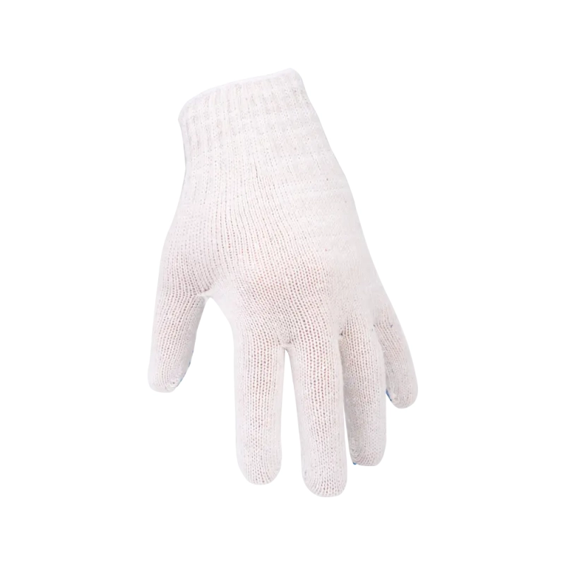Перчатки х/б с ПВХ, 55гр, 10 класс, волна, белые