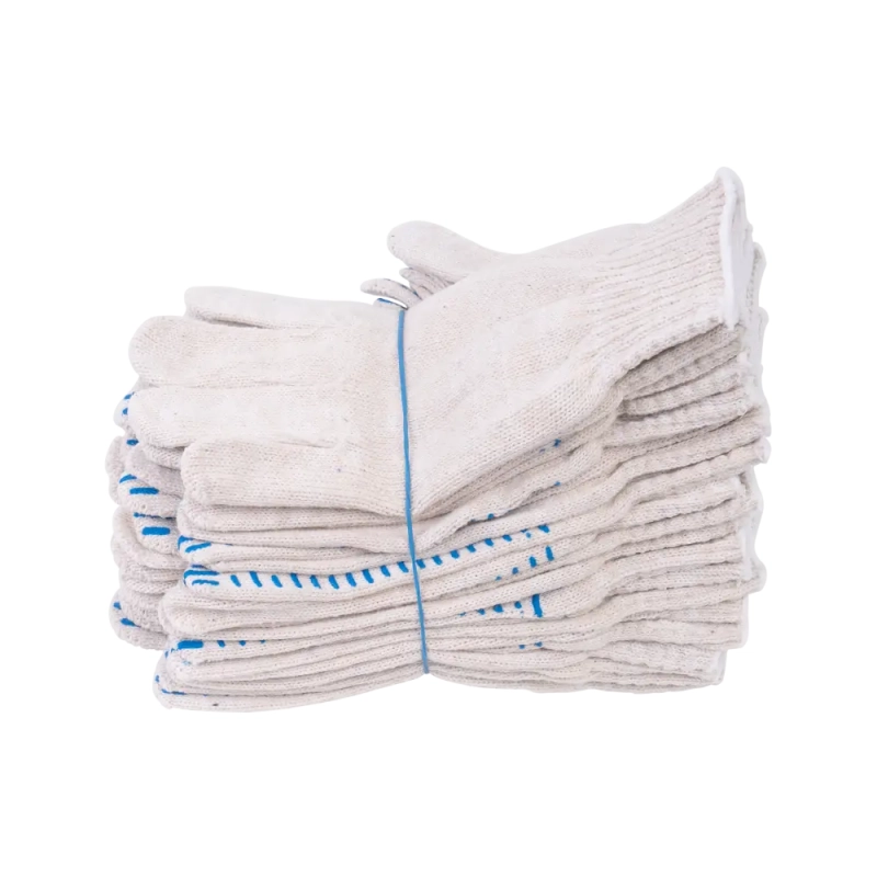 Перчатки х/б с ПВХ, 55гр, 10 класс, волна, белые