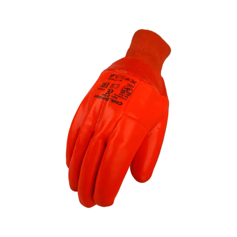 Перчатки ПВХ утеплённые бензомаслостойкие  Пламя, манжет резинка