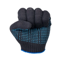 Перчатки х/б с ПВХ, 40гр, 10 класс, точка, черные