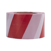 Лента для ограждения бело-красная 75 мм х 200 м