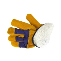 Перчатки спилковые комбинированные утеплённые