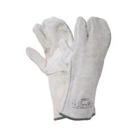 Краги спилковые сварщика трехпалые серые, арт. 6527