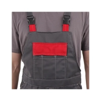 Костюм рабочий Виват, куртка+полукомбинезон, сер+красн р.52-54/182-188