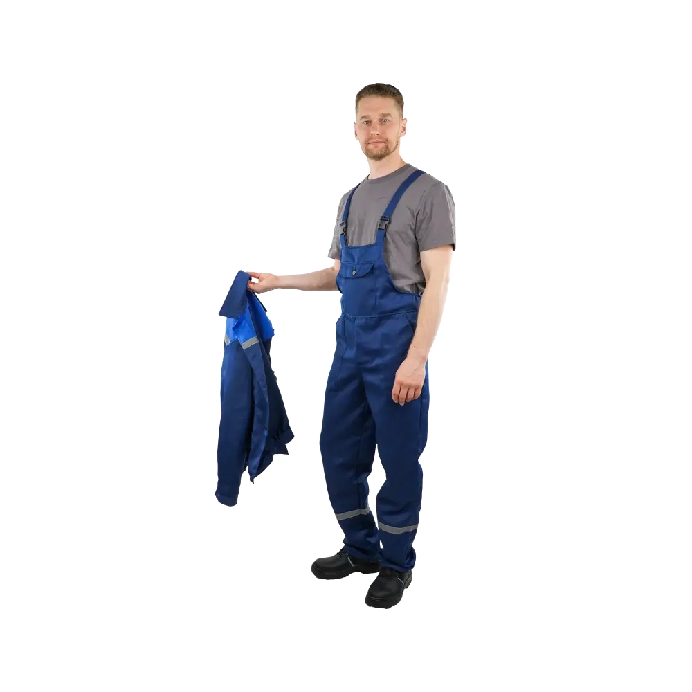 Костюм рабочий Техник, куртка+ полукомбинезон, синий+василек  рост 170-176 р.44-46