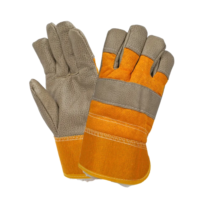 Перчатки кожаные комбинированные утеплённые Юкон