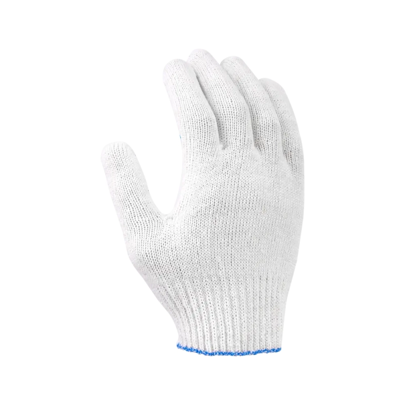 Перчатки х/б с ПВХ, 40гр, 10 класс, точка, белые