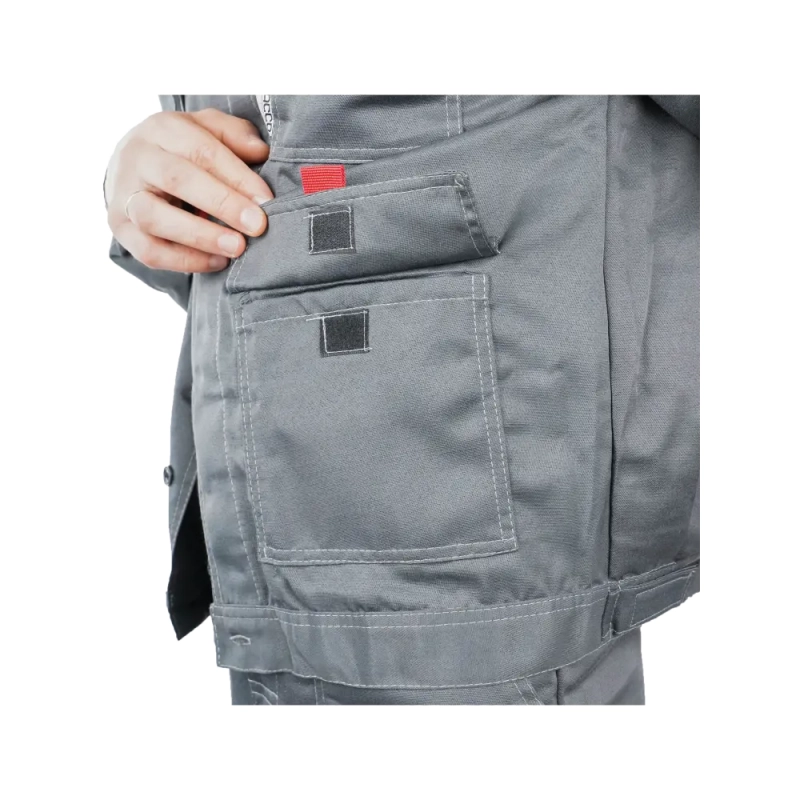 Костюм рабочий Нова, куртка+полукомбинезон, сер+красн 60-62/170-176