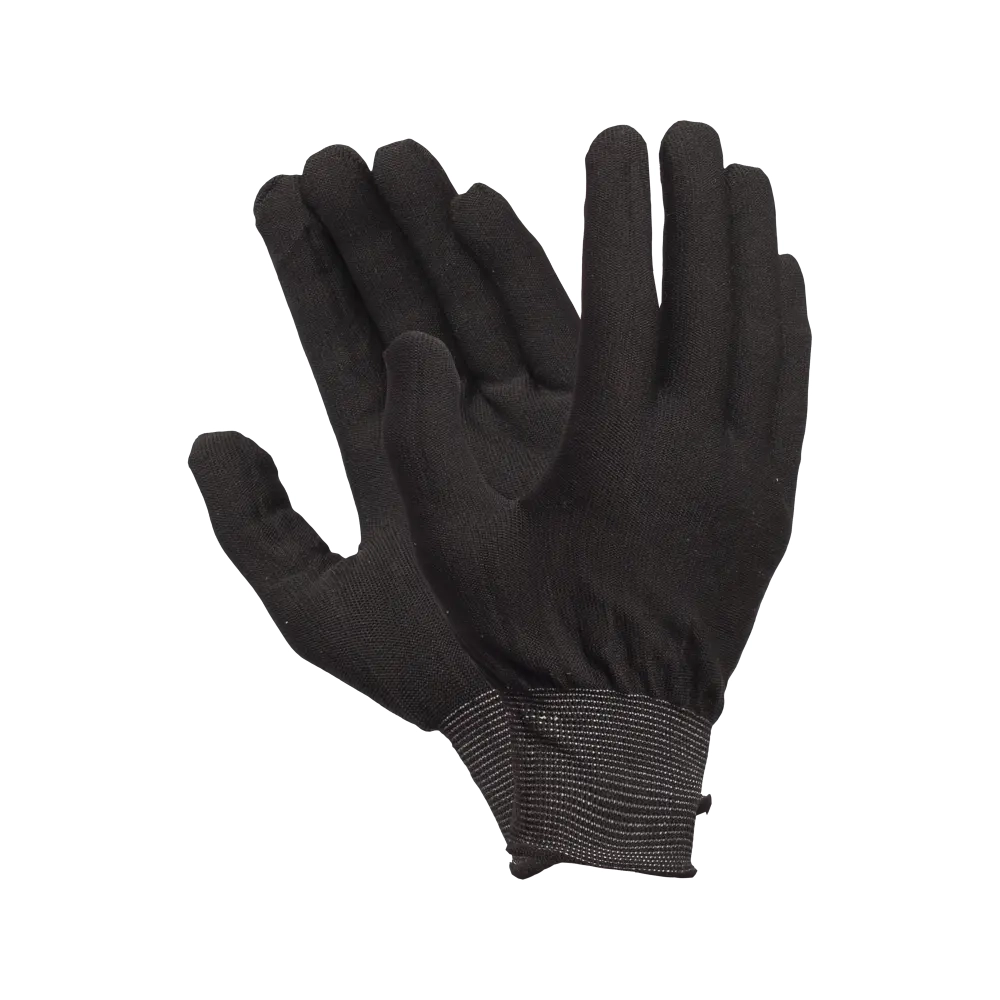 Перчатки нейлоновые без ПВХ черные 1402 (р.7-9)